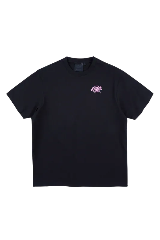SYNA CORE EMBROIDERED T-SHIRT BLACK/PINK - Syna World