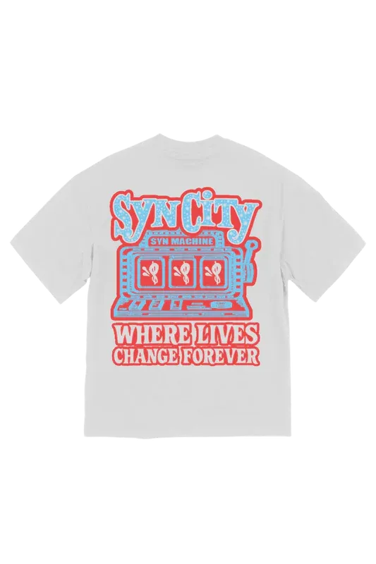 SLOT MACHINE TEE – WHITE - Syna World