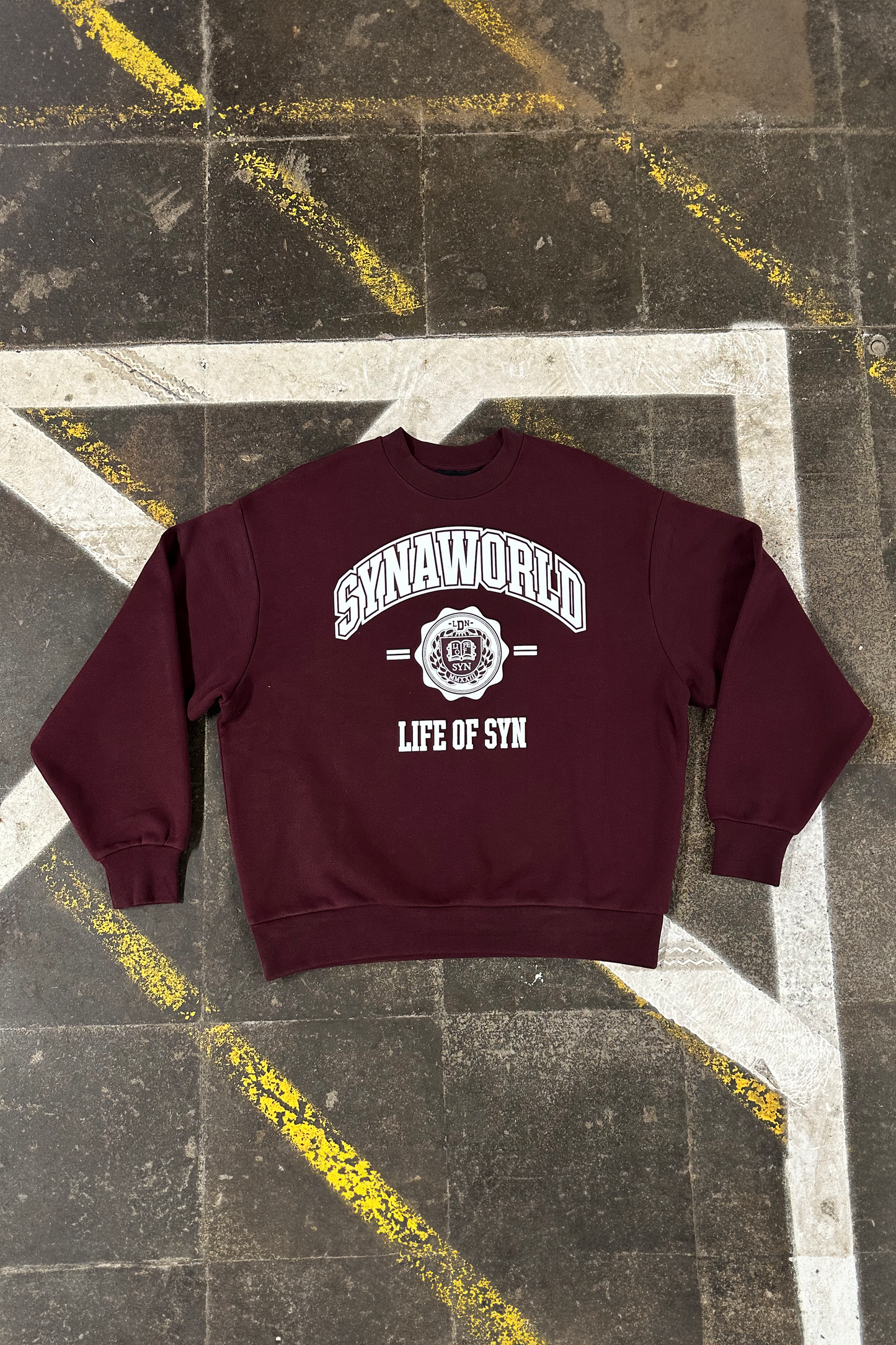 VARSITY CREW SHORT SET – BURGUNDY - Syna World