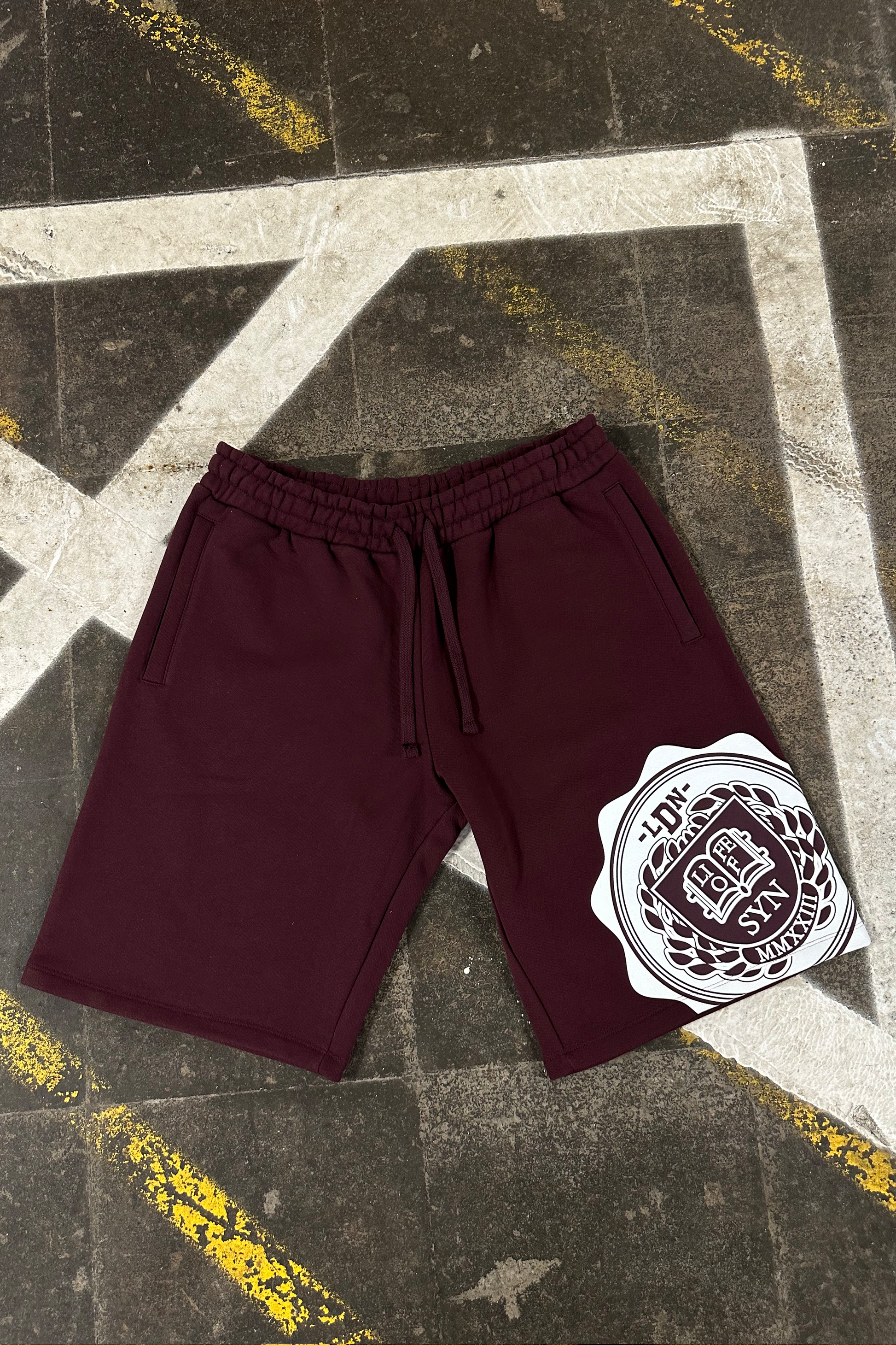 VARSITY CREW SHORT SET – BURGUNDY - Syna World