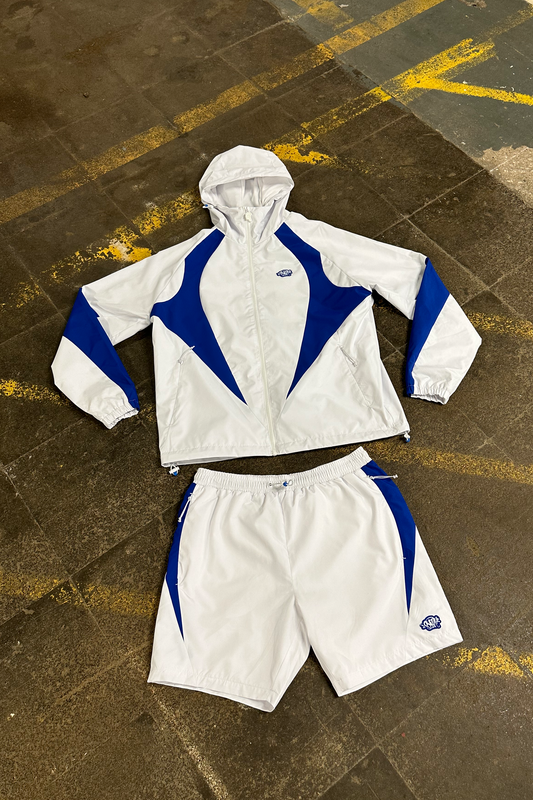 VORTEX WOVEN SHORT TRACKSUIT – WHITE/BLUE - Syna World