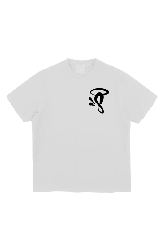 HALO ‘S’ PRINTED LOGO T-SHIRT WHITE/BLACK - Syna World